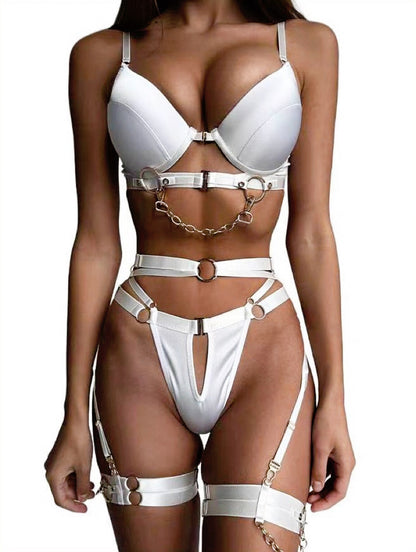 Xingya Metal Chain Open Buckle Erotic Lingerie Set