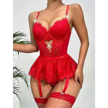 Xingya Lace Embroidered Passion Lingerie Set