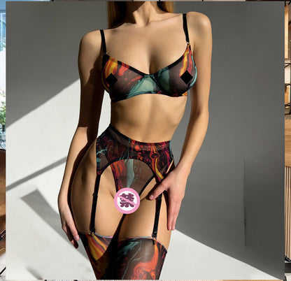 Xingya Colorful Gathering Mesh Sexy Lingerie