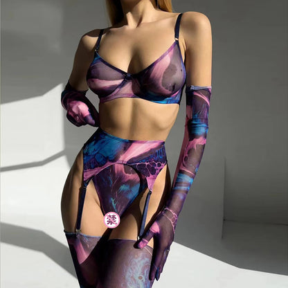 Xingya Colorful Gathering Mesh Sexy Lingerie